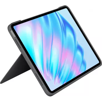 Logitech Combo Touch tastatūras maciņš iPad Air, QWERTY UK angļu, Smart Connector, pelēks