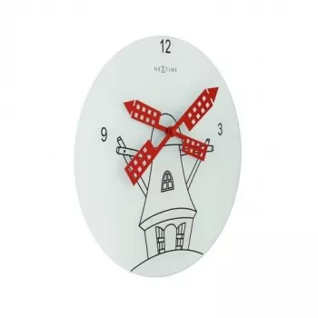 NeXtime klok 8807 Windmil, Ø30 cm, sienas, Balts/Melns/Sarkans