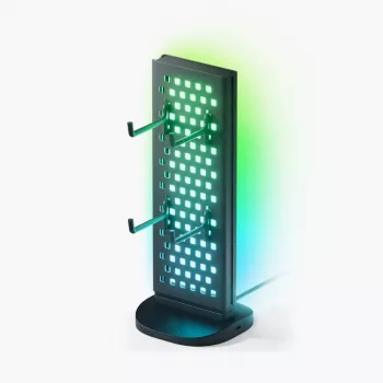 Nanoleaf Pegboard Lighted Desk Dock – apgaismots organizators ar USB centrmezglu