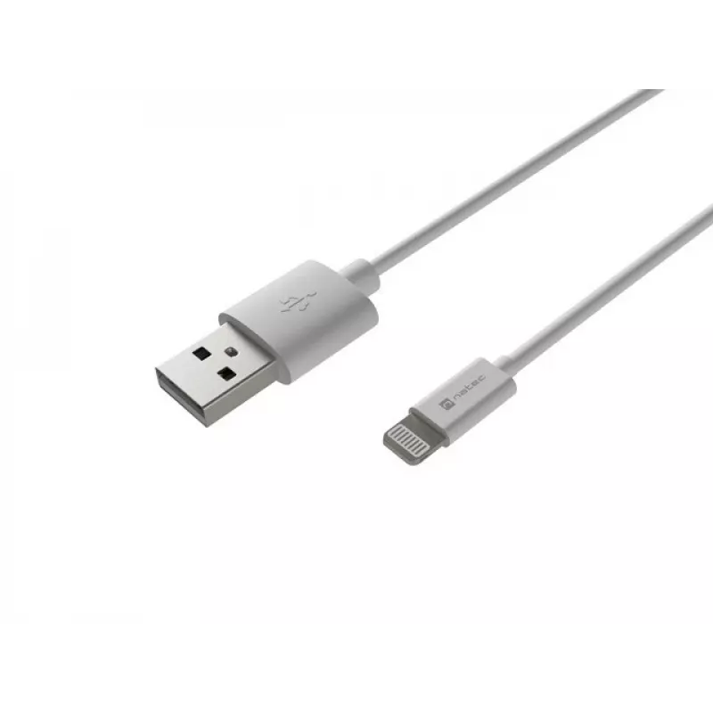 Natec Prati Lightning (vīriešu) — USB-A (vīriešu) kabelis 2m MFi balts NKA-2149