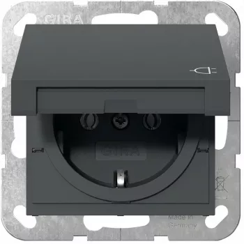 Gira SCHUKO kontaktligzdas ieliktnis System 55 Antracīts 445428