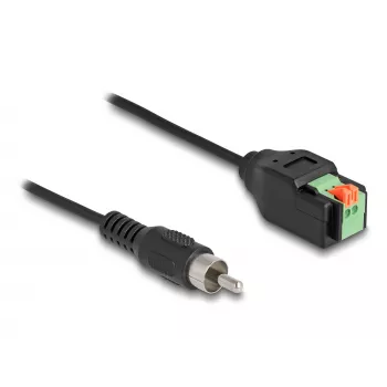 DeLOCK RCA vīrišķais spraudnis uz spaiļu bloku adapteris ar spiedpogu 15 cm
