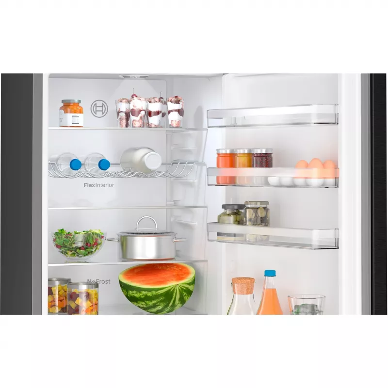 Bosch Serie 4 KGN39VXBT ledusskapis-saldētājs Brīvstāvošs 363 L Melns