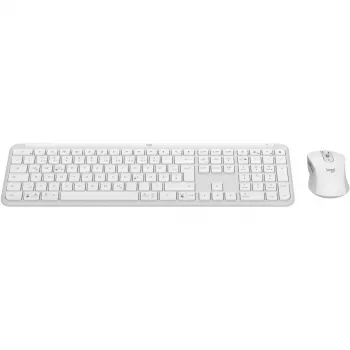 Logitech MK950 Signature Slim tastatūra un pele komplektā Office RF Bezvadu + Bluetooth QWERTZ vācu Graphite Balts