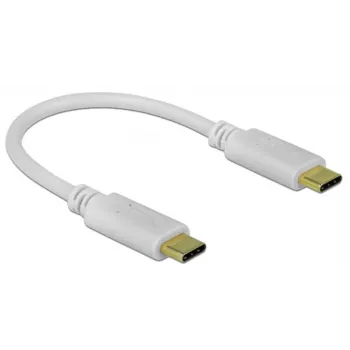 Delock USB-C kabelis / strāvas kabelis 24 kontaktu USB-C (M) - 24 kontaktu USB-C (M) 5 A 15 cm Balts (85357)