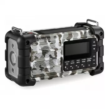 Portatīvā avārijas radio Sangean MMR-99 DAB+ ar rokas ģeneratoru un saules paneļiem, Arctic Camo