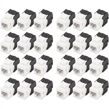 Digitus CAT 6 Keystone Jack neslēgts 24 gab. Plakans Melns Balts RJ-45