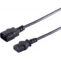 Strāvas kabelis Black S/CONN 60009-0.5 0.5m IEC C13 IEC C14