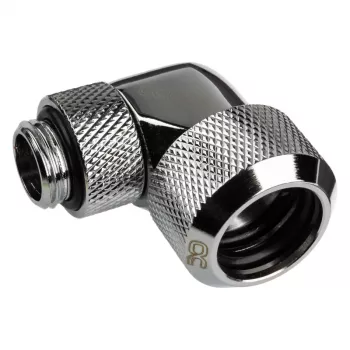 Alphacool Eiszapfen 90° kompresijas savienotājs 16mm HardTube, hromēts, 1/4 inch vītne