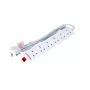 Microconnect MC-UKSURGESTRIP6-5M pagarinātājs ar pārsprieguma aizsardzību, 6 kontaktligzdas, 5m, balts