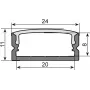 U-profils LED sloksnei EUROLITE 51210970, 20 mm, melns, 2 m