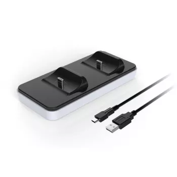 SUBSONIC SA5608 uzlādes stacija PlayStation 5 kontrolieriem ar divām ātrās uzlādes vietām un LED indikatoriem