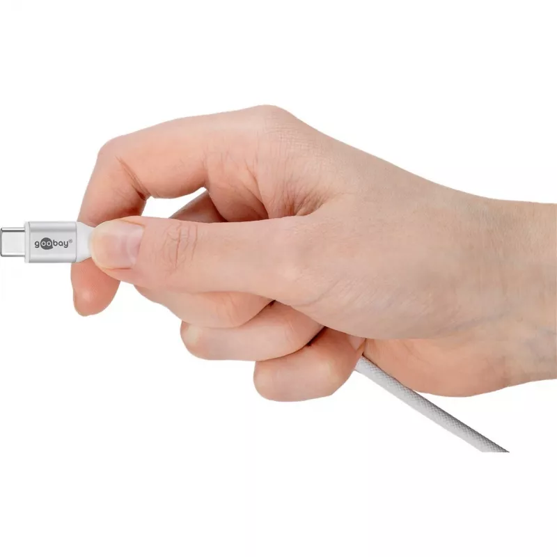 Super-mīksts USB 2.0 pīts kabelis, USB-C spraudnis > USB-C spraudnis (Balts, 3 metri)