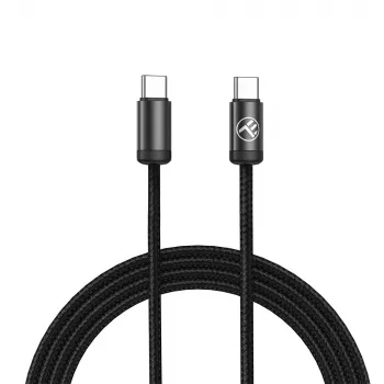 USB-C kabelis Tellur TLL155791, 1 m, 3A, Melns