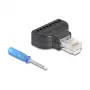 DeLOCK 90654 dzimuma mainītājs RJ45 uz 8-pin spailēm Melns