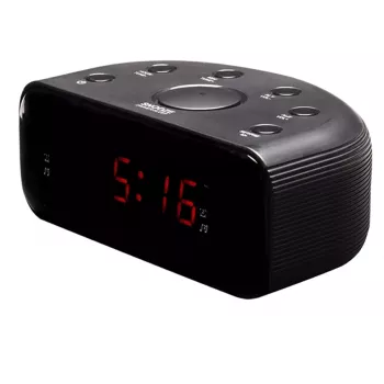 Modinātājpulkstenis Denver CR-430 Analogais un Digitālais FM Radio LED Displejs Melns