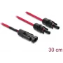 DELOCK saules enerģijas sadalītāja kabelis 1 x spraudnis uz 2 x ligzdām 30 cm sarkans (90707)