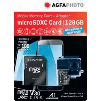AgfaPhoto 128GB MicroSDXC atmiņas karte UHS-I Class 10 U1 V10