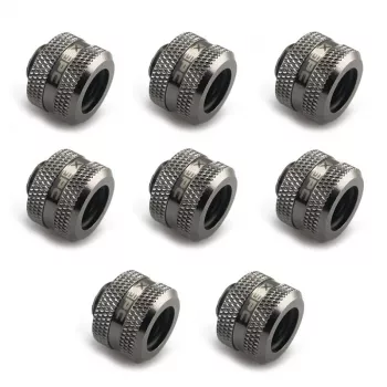 XSPC Savienotājs G1/4 uz 14mm cieto caurulīti, melns hroms - 8 gabali