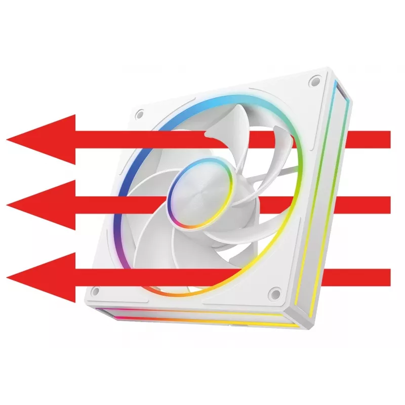 Datora korpusa ventilators MODECOM VOLCANO LOOP 120 ARGB Reverse Fan White 120 mm, PWM, 400–1400 RPM