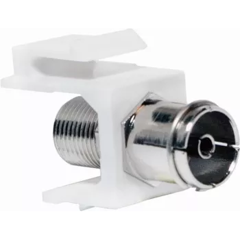 Logilink Keystone In-Line Coupler - RF invertētājs - IEC savienotājs (S) uz F spraudni (S) - Balts - Keystone ligzda (NK0020)