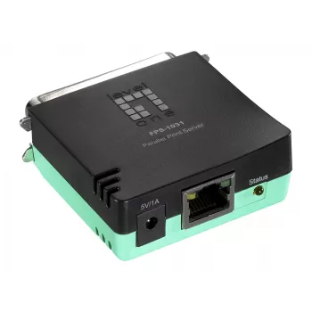 LevelOne FPS-1031 paralēlā printera serveris, melns, zaļš