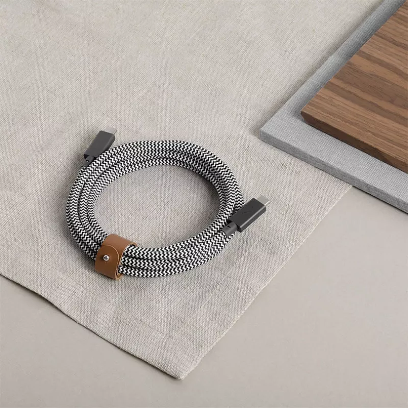 Kabelis USB-C uz USB-C Native Union Belt Cable Pro 240W, 2,4 m, USB 2.0, 0,48 Gbit/s, Zaļš