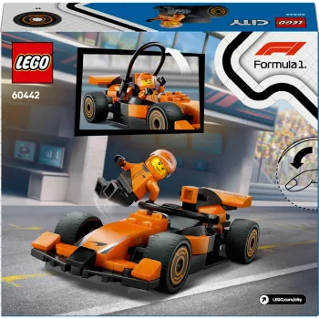 LEGO City F1 Racer McLaren Sacensību Auto 60442 — būvēšanas komplekts, 86 detaļas, 1 minifigūra, vecumam 6+