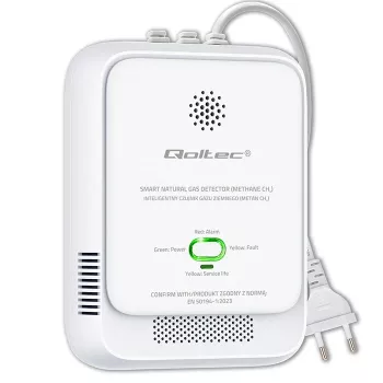 Gāzes noplūdes sensors QOLTEC NG 85dB LE – dabasgāzes (CH4) detektors, skaņas signāls 85 dB