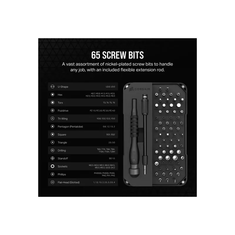 CORSAIR PC DIY Precision Toolkit — precīzijas instrumentu komplekts datora montāžai