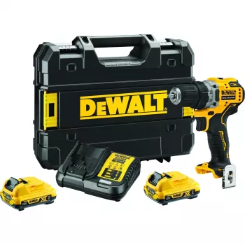 Bezvadu skrūvgriezis DeWALT DCD701D2-QW, 12V, 1500 apgr./min, 57,5 N·m, 2x2 Ah baterijas