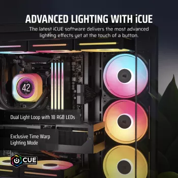 CORSAIR iCUE LINK LX120-R ARGB Reverse Blade 120mm korpusa ventilatori - 3 komplektā - Melns