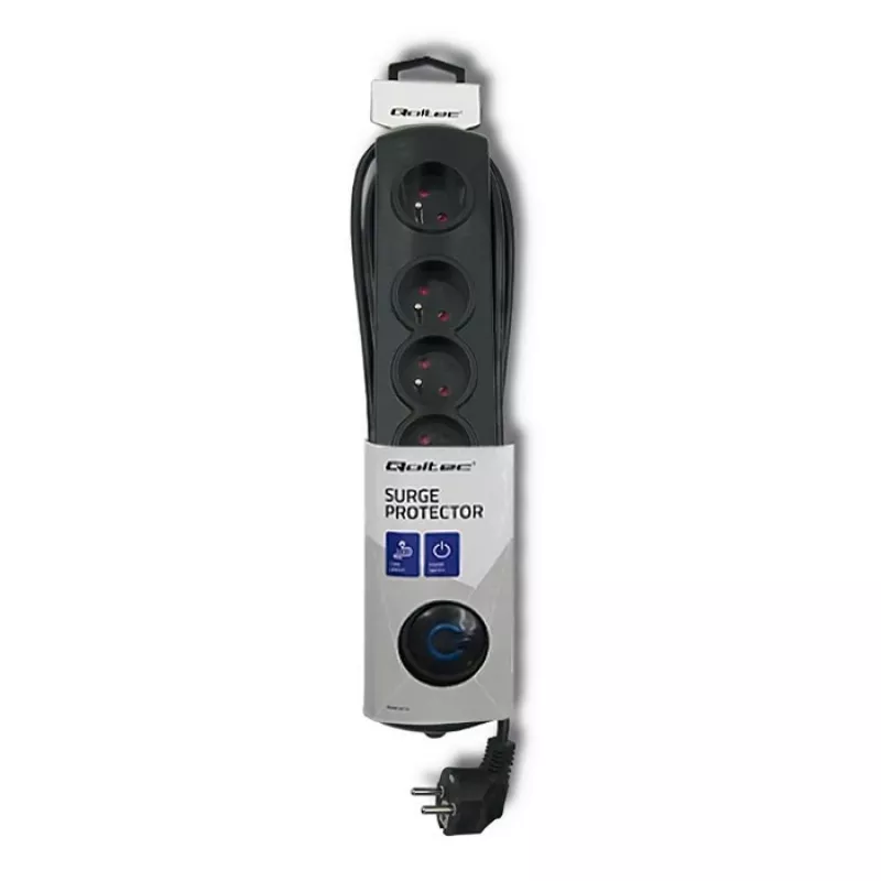 Pārsprieguma aizsargs Qoltec 50269 Melns 5 AC Kontaktligzdas 230V