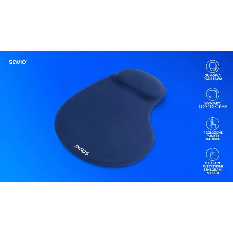 SAVIO MP-01NB datorpeles paliktnis tumši zils
