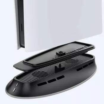 Dzesēšanas statīvs SUBSONIC SA5656 PS5 un PS5 Slim ar LED gaismām, vairāku ventilatoru dzesēšanu, USB barošanu