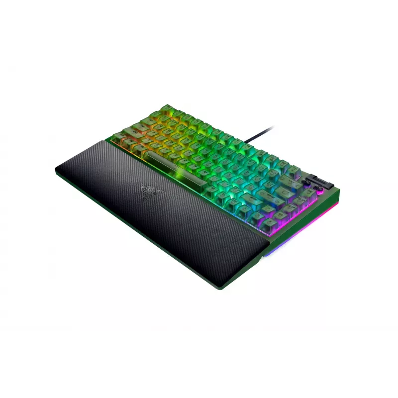 Mehāniskā spēļu tastatūra Razer BlackWidow V4 75% — Vadu ASV izkārtojums, Phantom Green Edition, Razer mehāniskie taustes slēdži