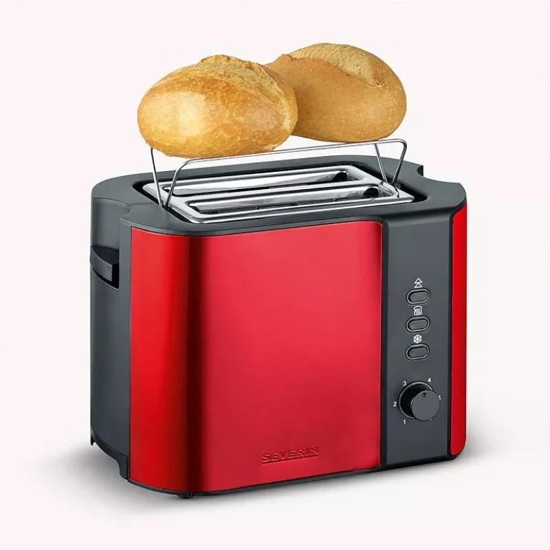 Toasteris Severin AT 2217 2 šķēles 800 W Melns Sarkans