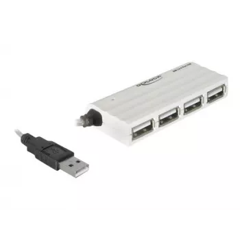 USB Hubs DeLOCK 87445 4-Portu Ārējais 480 Mbit/s Balts