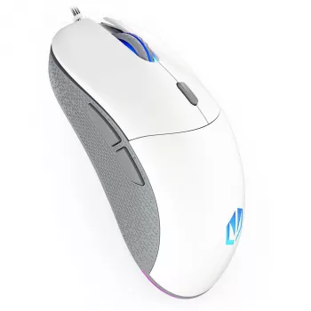 ENDORFY GEM Plus Onyx White gaming pele, labā roka, USB Type-C, optiskā, 19000 DPI