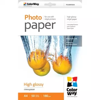 Foto papīrs A4 ColorWay PG180050A4 Glancēts