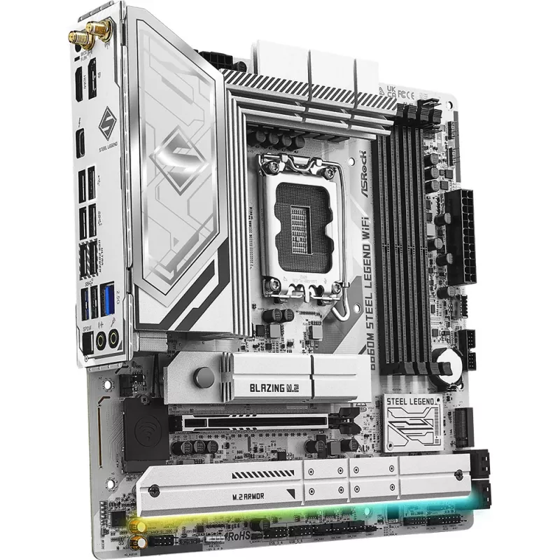 Mātesplate ASRock B860M Steel Legend WiFi — Intel B860, LGA 1851, micro-ATX, DDR5, 4 DIMM, Wi-Fi 6E, 2.5GbE