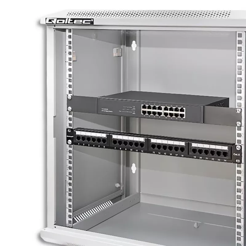 Rack skapis QOLTEC 19 collu 12U modelis 54485 — tīkla/serveru korpuss