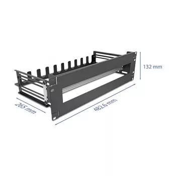 DELOCK 67282 Automātslēdžu panelis 19 inch metāla melns