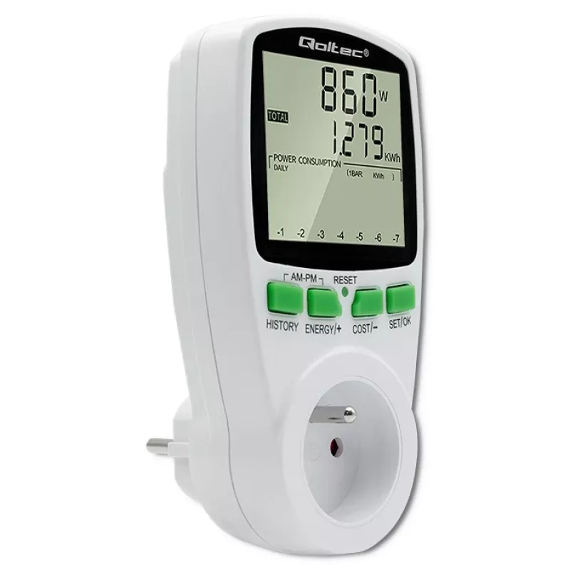 Jaudas mērītājs QOLTEC PM0627 3680W ar vēsturi