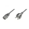 Digitus strāvas vads, CEE 7/7 (Type-F) - C13 M/F, H05VVF3G 0.75 mm², 1,2 m, Melns