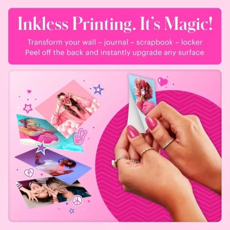 Barbie x Kodak STEP Slim mobilais fotoprinteris ZINK 2x3 inch 1ppm, Bluetooth, Rozā
