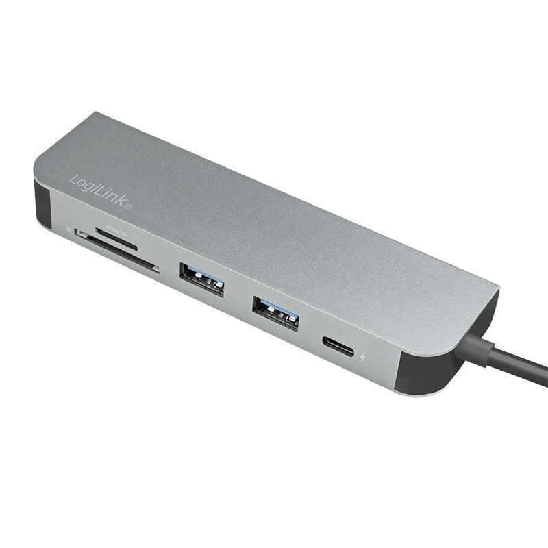 LogiLink UA0343 USB-C daudzportu centrmezgls alumīnija USB 3.2 2. gen