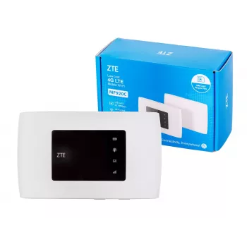 Mobilo sakaru maršrutētājs ZTE MF920C — LTE 4G (800/900/1800/2100/2600 MHz), WLAN 150 Mbps, 2000 mAh akumulators, balts