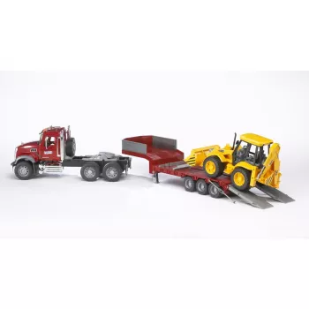 BRUDER BR-02813 Zems pamatnes kravas auto ar JCB 4CX piedevu, ABS konstrukcija, daudzkrāsains