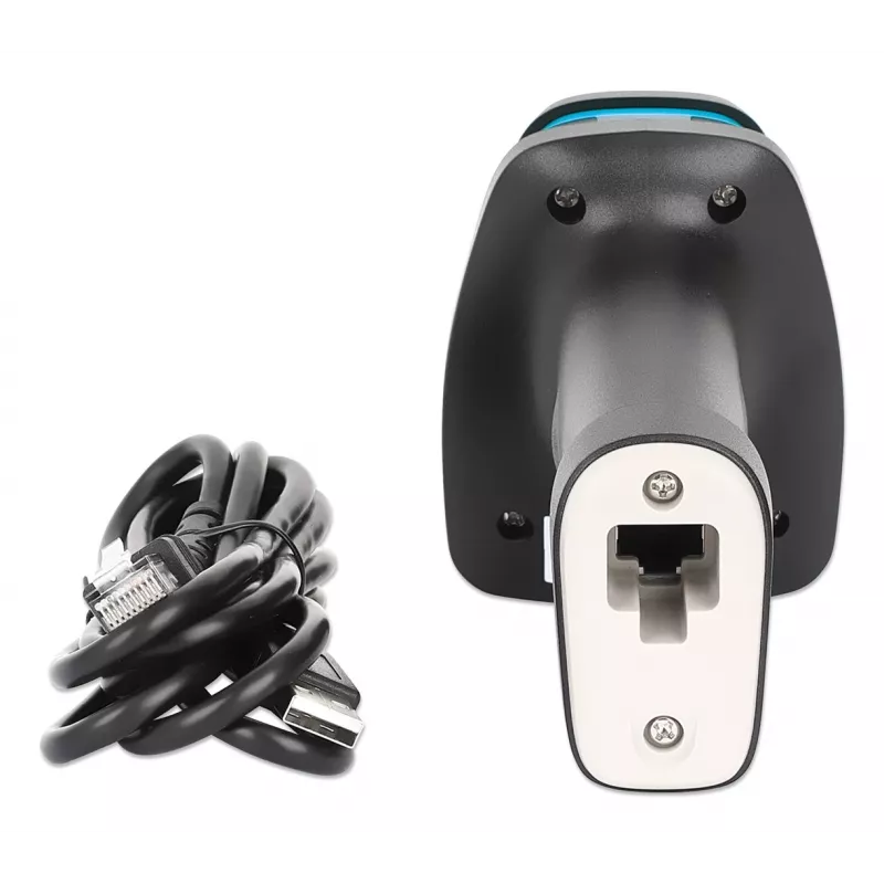 Manhattan 2D tāldarbības LED svītrkodu skeneris, USB, 450 mm skenēšanas dziļums, līdz 100 000 luksu apgaismojums, melns, 3 gadu garantija